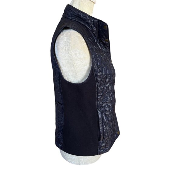 Talbots Petites blue sleeveless mock neck puffy vest women's size SP - Picture 3 of 12